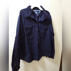 Tommy Hilfiger Dark Blue Polka Dot Shirt